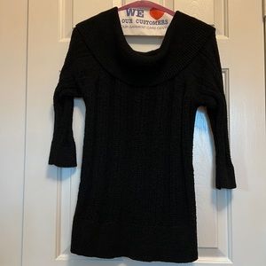 White House Black Market cowl neck sweater in black